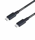 JAVEX Cavo USB di Tipo C [USB 3.1 Gen2 10Gpbs, E-Mark] | a USB Type-C, 1M (3.3FT), Nero, omologato UL