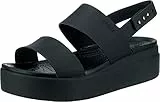 Crocs Brooklyn Low Wedge, Sandali da esterno Donna, Nero (Schwarz), 39/40 EU