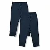 Amazon Essentials Pantaloni Sportivi Jogger in Pile Bambini e Ragazzi, Pacco da 2, Blu Marino, 11-12 Anni