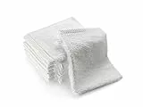 SLEEPZEN Guanti da bagno cotone biologico - Bianca - Certificato Gots 500gr/m2 - Made in EU - Set di 6 - Assorbente, morbido ed ecologico, asciugamani da bagno per neonati e bambini, 4 colori
