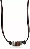 Fossil Collana Da Uomo Vintage Casual, Collana In Pelle Marrone, JF00899797