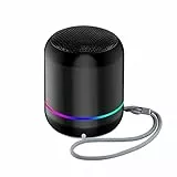 m MU Cassa Bluetooth Portatile, Speaker Bluetooth Portatile, Luce LED, Cassa Altoparlante Wireless con Design Compatto, Resistente ad Acqua e Polvere IP62, fino a 3 h di Autonomia, USB, Nero