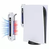 Ventola di raffreddamento a 3 velocità per accessori PS5 con indicatore LED, raffreddamento efficiente per Playstation 5 con 3 livelli di ventola e porta USB extra