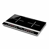 G3 Ferrari G10138 Piastra ad Induzione Doppia 'Dinamiko Duo', 3100W, Vetro Temperato, Super Sottile, Nero