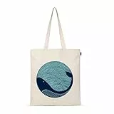 Eco Right Borsa Stoffa Shopper, Cotone Tote Bag, Borsa Donna, Borsa tote Tracolla cotone e tela con manici stampa, Borsa shopper riutilizzabile ecocompatibile lavabile