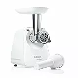 Bosch MFW2500W SmartPower Tritacarne, Dischi in Acciaio Inossidabile, 350 W, Bianco