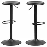 AC Design Furniture Finn Set di 2 sgabelli da bar, altezza 82 x larghezza 40 x profondità 40 cm, nero, metallo, 2 pezzi