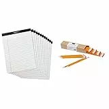 Amazon Basics Legal/a righe larghe, 50 fogli per tampone 8.5-Inch by 11.75-Inch bianco & Matite pre-temperate in legno #2 HB, Confezione da 30 pezzi