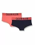 calvin klein 2Pk Shorty Intimo, Pinkdawn/Navyiris, 10-12 Years Bambina