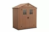 Keter Darwin 6x4 Casetta da Giardino, Effetto Legno, Marrone, 190x122x221H cm