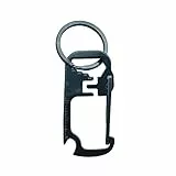 Portachiavi in acciaio inox Creativo Pendente CNC Fibbia in vita multifunzione personalizzata Accessori regalo con apribottiglie Righello Esagonale esterno nero