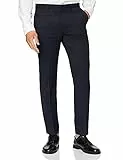 find. Pantaloni Eleganti Slim Uomo, Blu (striscia di spilli)., 33W / 32L, Label: 33W / 32L