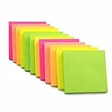 Evergreen Goods 12 note adesive rimovibili dai colori assortiti 76x76 mm 12 blocchetti, 100 per ogni nota adesiva | note autoadesive forma quadrata | 1200 blocchetti adesivi per ufficio, casa e scuola