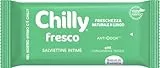 Chilly Salviettine Fresco, Salviette Igiene Intima, Azione Protettiva con Mentolo Naturale, Per Uso Quotidiano, Clinicamente Testato, pH 5, 1 Confezione da 12 Salviettine