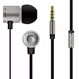 UBSOUND Fighter PRO HD Grigio Cuffie Auricolari In-Ear Alluminio con Microfono e Jack standard 3,5mm Cavo Piatto Antinodi Garanzia 2 anni. Cuffiette per Smartphone Iphone PC Game Tablet Mp3