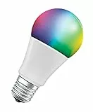 Ledvance Smart Lampadina LED Zigbee, Goccia, E27, 9 W Equivalenti 60W, Luce Colorata RGBW