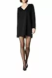 Goldenpoint Donna Mini Abito Scollo a V Manica Lunga, Colore Nero, Taglia L
