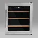 Les Petit Champs - Cantina per vino con 15 bottiglie di conservazione CAVC15 46L, porta in acciaio inox anti-UV, sistema termodinamico di regolazione da 4°C a 18°C, silenziosa, illuminazione, 2