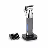 BaByliss MEN E996E Super-X Metal Series, Tagliacapelli senza filo, lame in acciaio giapponese, 10 guide a pettine, 2 guide coniche, batteria al litio, display digitale, struttura metallica