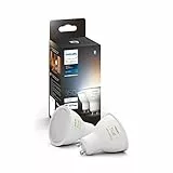 Philips Hue White Ambiance 2 Faretti LED Smart, Bluetooh, GU10, 5W, Dimmerabili, Luce Bianca da Calda a Fredda, 2 Pezzi, Bianco