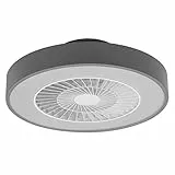 LEDVANCE Smart WiFi LED luce del ventilatore da soffitto, a forma di cilindro, grigio, dimmerabile, velocità dell'aria regolabile, telecomando incluso, controllabile tramite app e assistente vocale