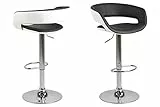AC Design Furniture Jack Sgabelli da Bar Set di 2, Alt: 104 x L: 54,5 x P: 48,5 cm, Nero/Bianco/Cromo, Ecopelle/Metallo, 2 pz