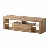 Selsey HUGO - Mobile TV/Tavolino TV con Luci LED / 140cm / Quercia Dorata