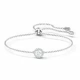 Swarovski Braccialetto Angelic, Taglio Tondo, Bianco, Placcato Rodio