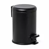 TATAY Cestino da Bagno con Pedale in acciaio inossidabile con pedale, Capacità 3L, Interno rimovibile, Chiusura ammortizzata, Senza BPA, Colore nero. Misure 17,5 x 22,5 x 25 cm