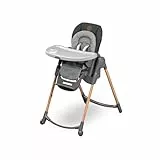 Maxi-Cosi Minla 6 in 1 Seggiolone pappa Evolutivo, 0 - 14 Anni, fino a 60 kg, Seggiolone pappa Bambi, 9 Posizioni Altezza e 5 Reclinate, 4 Posizioni Vassoio, Poggiapiedi Regolabile, Essential Graphite