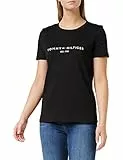 Tommy Hilfiger Heritage Hilfiger C-nk Reg Tee, T-Shirt Donna, Black, M