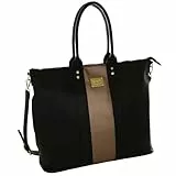 Camomilla Milano Borsa a Spalla porta PC Donna, Borsa per Pc 14-16 pollici, Con Tracolla, Similpelle, Collezione Nice Office, Colore Nero