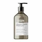 L’Oréal Professionnel Shampoo Ristrutturante, Per Tutti i Tipi di Capelli Danneggiati, Ripara i Danni e Ripristina la Forza, Senza Solfati, Absolut Repair Molecular, SERIE EXPERT, 500 ml