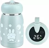 Flintronic Borraccia Bambini Acciaio Inox, 320ML LED Intelligente Tazza, Senza BPA, 304 Acciaio Inossidabile Termica Boccetta per Vuoto per Campeggio/Scuola/Asilo (blu)