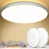 Plafoniera LED Soffitto 24W [2 Pezzi], Lampada da Soffitto LED 4000K 2000LM Plafoniera Bagno IP44 Impermeabile Rotonda Ø28CM Plafoniere da Ufficio Luce Soffitto per Camera da Letto, Cucina, Soggiorno
