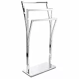 MSV MS551 - Porta asciugamani, 3 livelli, Acciaio Cromato, 41x 18,5x 87cm, Argento