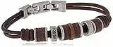 Fossil Bracciale da Uomo, Lunghezza Interna 185 mm, Bracciale In Acciaio Inossidabile, Marrone, JF00900797