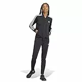 adidas, Essentials 3-Stripes, Tuta, Top: Fondo Nero/Nero: Nero/Bianco, M, Donna