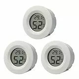 DIFCUL Mini LCD Digitale Termometro Igrometro, Temperatura Umidità Misuratore per chitarra Rettili Serra per auto (3 pezzi Bianco)