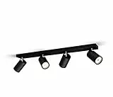 Philips LED Kosipo, Lampadario a Faretti, 4 Punti Luce, Attacco GU10, 10W, Nero