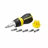 STANLEY 0-66-358 Cacciavite PortaInserti Magnetico, Set di 6 Inserti, Nano Cricchetto