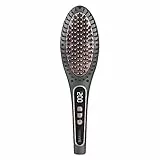 Cecotec Ionic Electric Hair Straightening Brush Bamba InstantCare 1100 Smooth Brush. Ceramic Coating and Avocado Extract, Temperature up to 220ºC, 9 Settings, Digital Display.