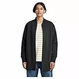G-STAR RAW Women's Sweater Jacket Bomber Zip Loose , Nero (caviar D22546-A971-D301), XL