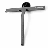 FOSHIO Spatole lava doccia Tergivetro per doccia con gancio di aspirazione - grigio - 23 cm - silicone spatola inox tira acqua -per doccia, bagno, specchio, pulizia del vetro, piastrelle