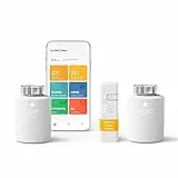 tado° Wifi Kit Base V3+ – Termostato smart digitale, Controllo tramite app, incl. 2 valvole termostatiche wireless – Installazione facile – Compatibile con Alexa, Siri e Google Assistant