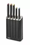 Joseph Joseph Elevate Knives SlimBlock Set di coltelli Elevate da 5 pezzi con affilacoltelli estraibile - Negro