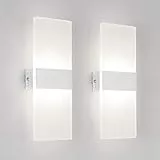 Klighten Lampada da Parete Interno 12W Bianco neutro 4000K, Moderno Applique da Parete in Acrilico Perfetto per Camera da Letto, Soggiorno, Bagno, Corridoio, Scale