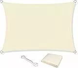 KAHEIGN Vela Parasole, 2,5m x 3m Impermeabile Blocco UV al 98% Tela Parasole 120gsm Tendalino Parasole per La Festa in Giardino All'aperto nel Patio del Giardino (Crema)