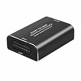 AMANKA 1080P Scart a HDMI Convertitore Adattatore con Scaler Ingresso Scart e Uscita HDMI Composito Video HD Stereo Audio per HDTV STB VHS XBOX PS3 Sky DVD Blu-Ray, ecc