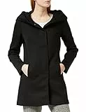 Vero Moda Cappotto morbido con cappuccio e chiusura a zip nascosta con bottoni a pressione. (XL, NERO)